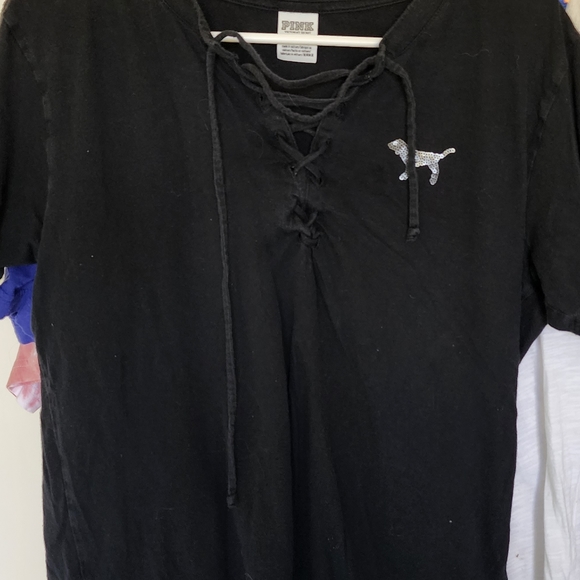 Pink lace up front - Picture 1 of 4